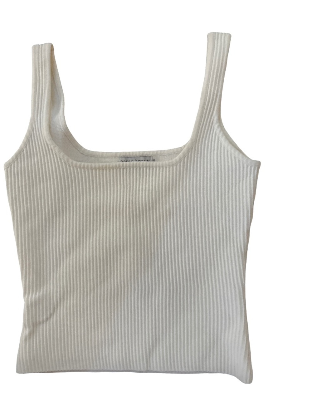 Dress Forum Cream Ribbed Square-Neck Tank